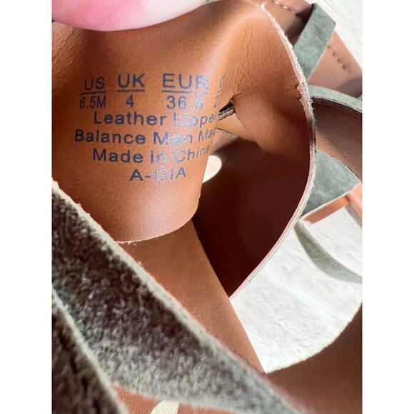 Franco Sarto Gia Suede Slip On Flat Strappy Sandals Green Women's Size 6.5 NWT - Picture 8 of 8